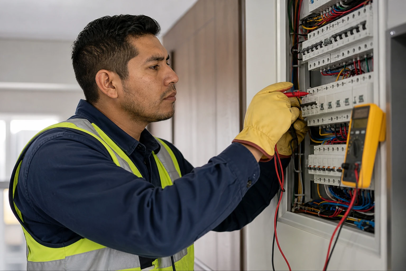 Panel eléctrico y herramientas para mantenimiento domiciliario